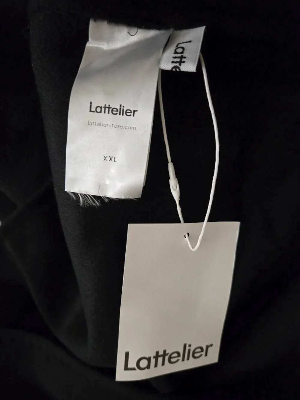 Women's Oversized Black Merino Wool Midi Overcoat Size XXL NWT - Lattelier - Picture 6 of 9